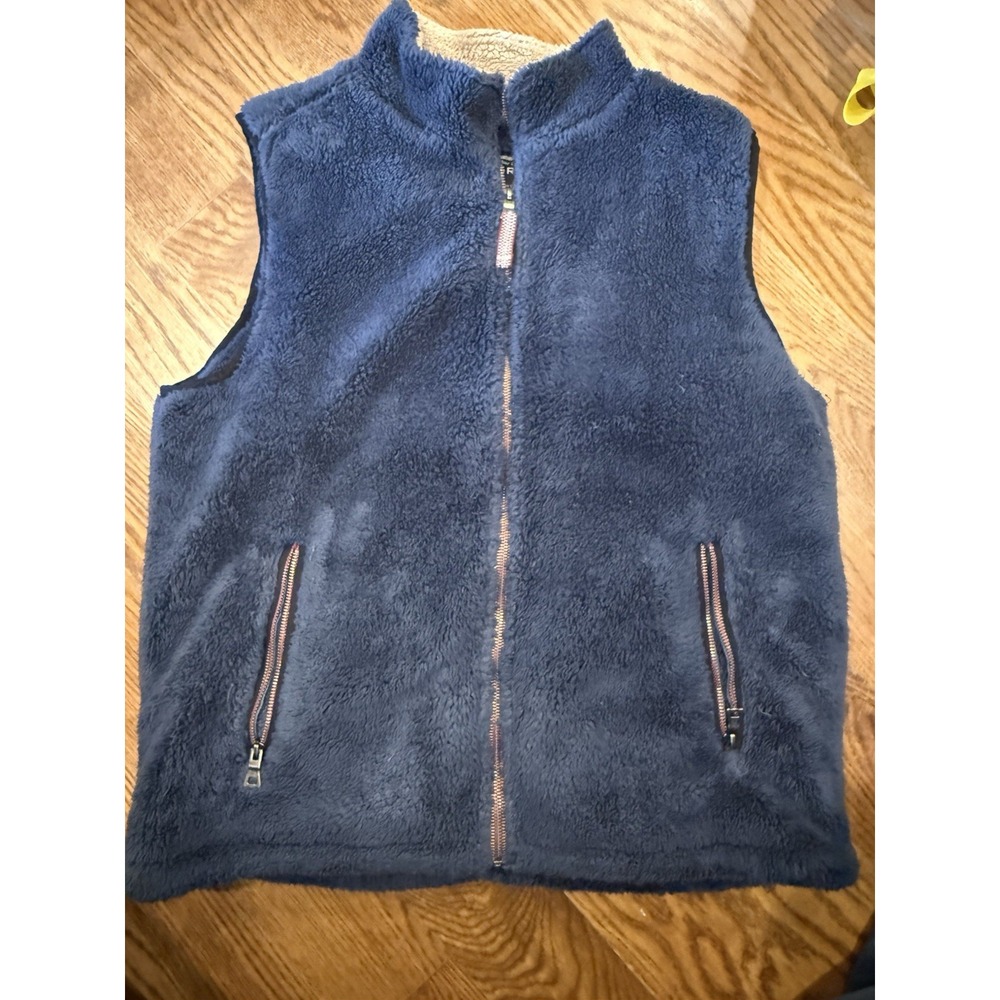 True grit Men's Blue Fleece Full Zip Sherpa Vest Size Large